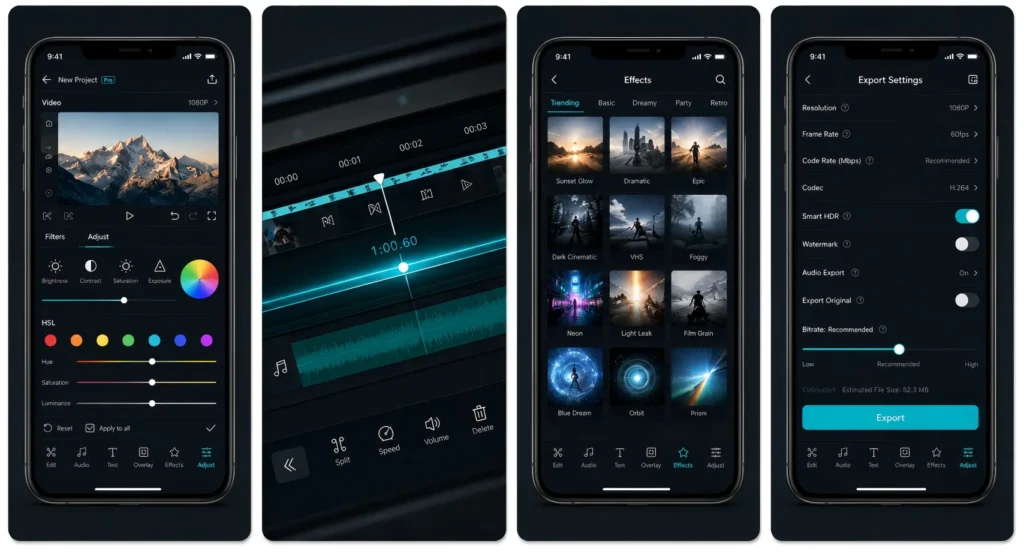Capcut Pro APK Interface